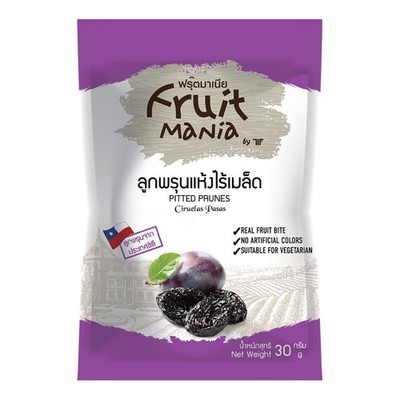 Fruit Mania Pitted Dry Prunes Seedless Ciruelas Pasas Snack Plums Real Bite 30 g