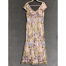 Xscape Gown 6 Pink Floral Embroidered Maxi Wedding Mother Bridal Spring Formal