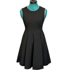 Kate Spade Fit and Flare Mini Dress Black w/ White Trim NJMU2212 Sz 0