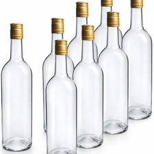 24 St&uuml;ck Weinflasche aus Glas 750 ml mit Goldenem Schraubverschluss 30/35mm