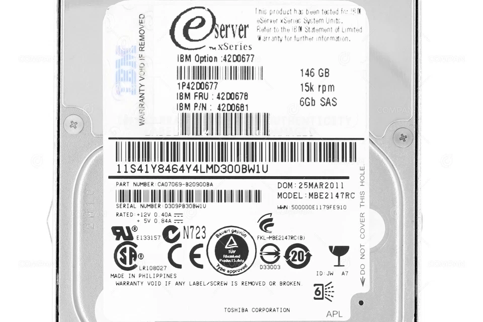 42D0678 IBM HDD 146GB 15K SAS 6G 2.5" SFF HOT-SWAP - Immagine 4 di 4