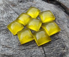 Natural Yellow Chalcedony Square Shape Cabochon Wholesale Gemstones