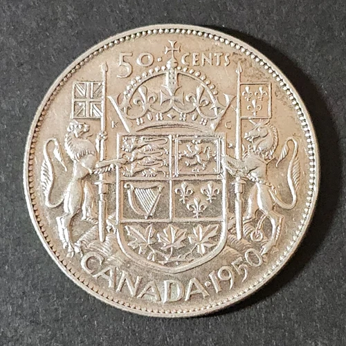 1950 - HALF DESIGN - Canada 50 fifty cents - LOW COMBINED SHIP - C50-276