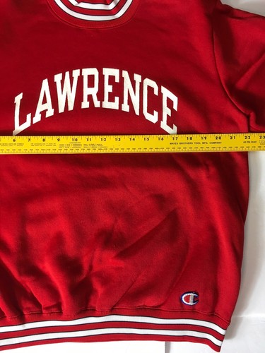 Vtg 80’s 90’s Blue Tag Champion Lawrence Sweatshirt Elastic Neck/cuffs/waist Lg - Picture 8 of 10