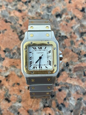 Vintage Cartier Santos Carree Two Tone 2961 Two Tone Watch !!