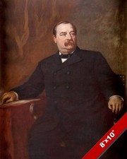 GROVER CLEVELAND US PRESIDENT PORTRAIT AMERICAN PAINTING ART REAL CANVAS PRINT