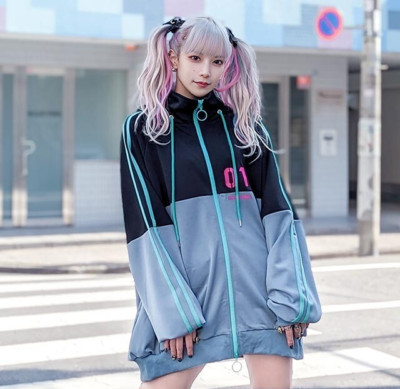 Hatsune Miku Jersey Hoodie BLACK Hatsune Miku x Listen Flavor NEW