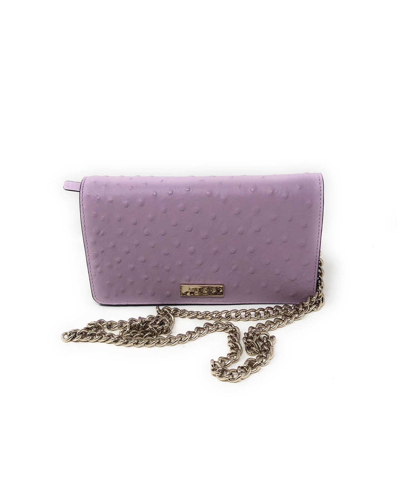 New Kate Spade Alexander Avenue Isabeli Ostrich Crossbody Chain Bag