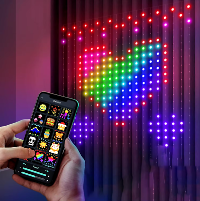 Smart LED RGB Decor, Smart Curtain String Light Bluetooth APP Control  Christmas | eBay UK