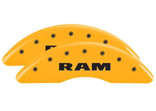 Dodge "Ram" 3500 2019-2023 cubiertas de pinza de disco de freno MGP amarillas delanteras + traseras 4 piezas Foto 2 de 4