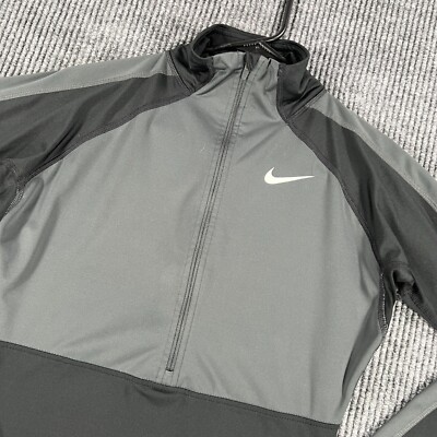 Nike Pro Pullover Shirt Womens Medium Black Long Sleeve 1/2 Zip Running Gym