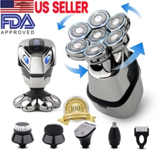 Electric Head Shaver Razor 7D Cordless Shaver Hair Trimmer Men’s 5-In-1 Men Wet
