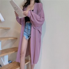 Femme Mousseline Cardigan Été Plage Soleil Haut Ouvert Avant Midi Housse Longue