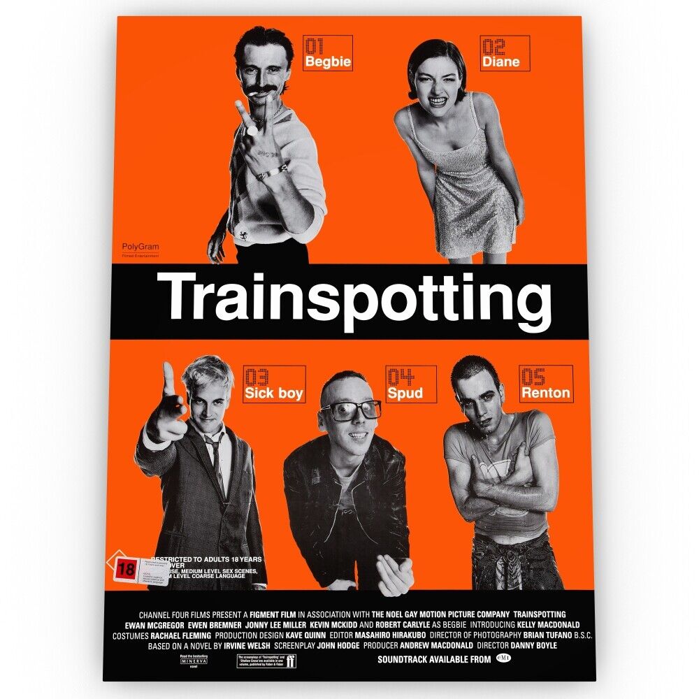 Trainspotting Movie Poster Satin High Quality Archival Trainspotting Movie Poster Satin High Quality Archival