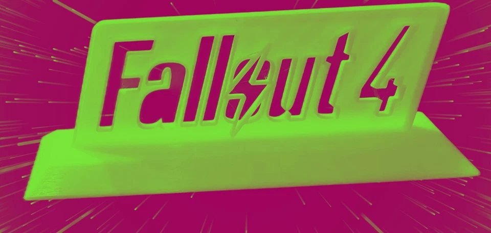 Fallout 4 Desk Sign 🚀 3D Print Free Standing SciFi Color Choice Cosplay Gamer  - Image 3 of 4