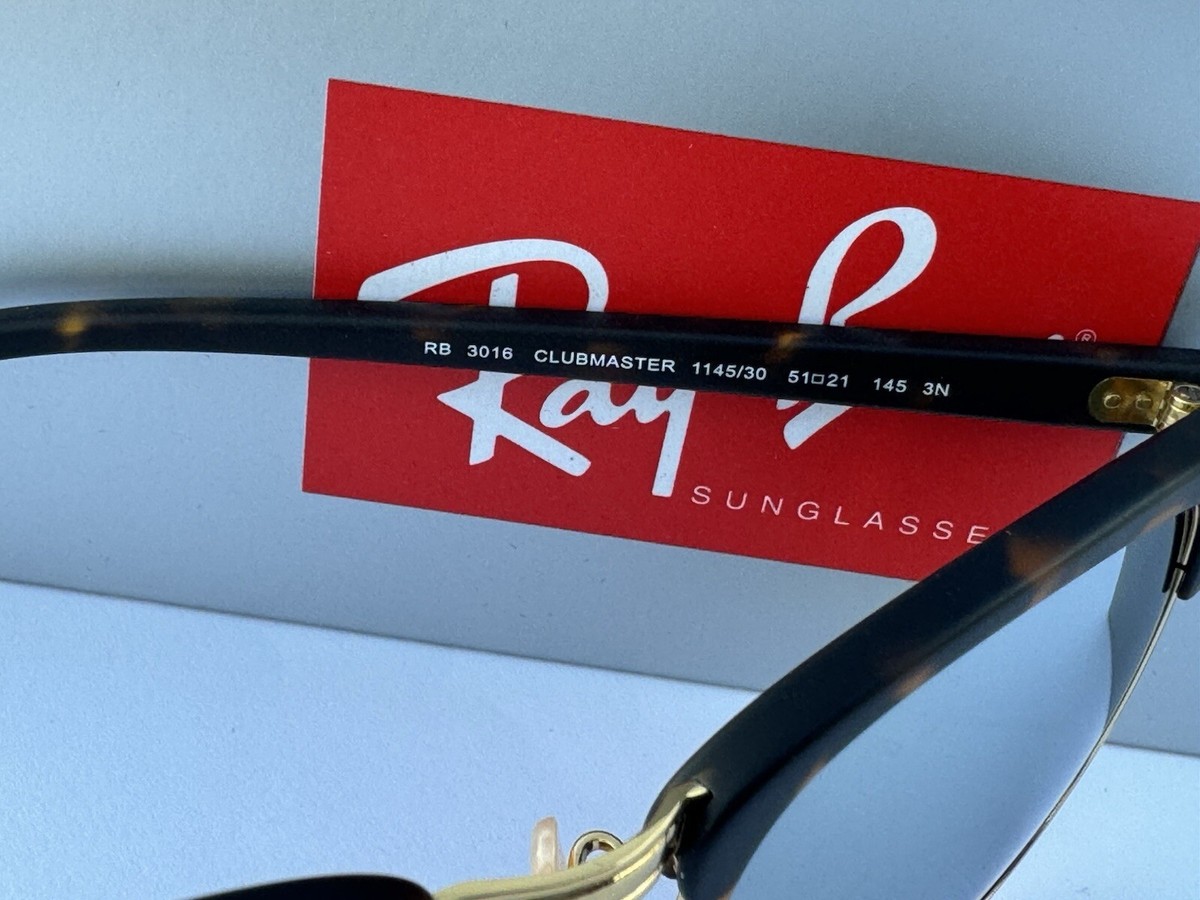 New Ray-Ban RB3016 1145/30 CLUBMASTER Matte Havana Silver Mirror