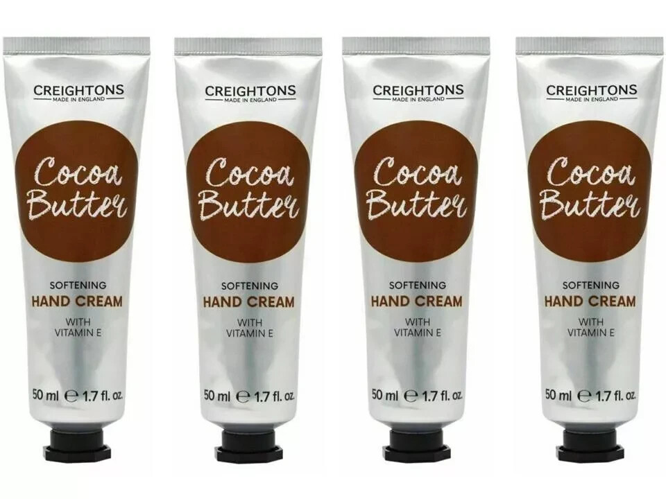 4x50ml Creightons Moisturising Hand Cream Cocoa Butter UK made