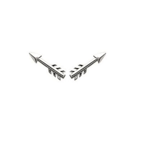 Boucles d'oreilles flèches en argent massif 925 rhodié de haute joaillerie