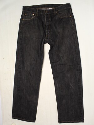 Levis Original 501XX Mens Jeans 36x30 Black Cotton Denim Button Fly  00501-0226