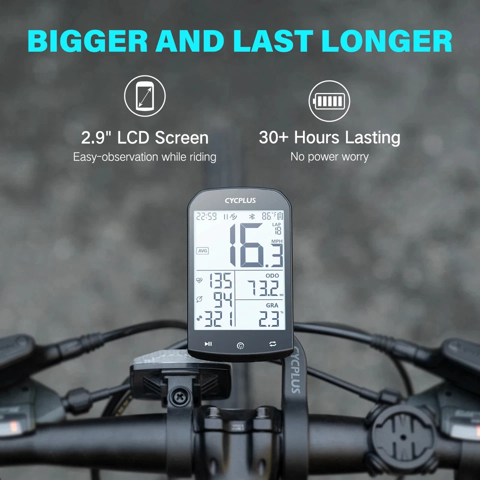 GPS Bicycle Computer Cycling Speedometer BLE 5.0 ANT+ Cycle Kilometer Counter - Image 2 of 4