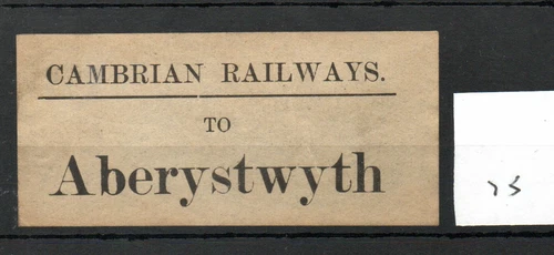 Cambrian Railways CR - Luggage Label (75) - Aberytswyth