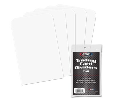 BCW Tall Trading Card Dividers - 1 pack of 10 dividers - Fits Over Top Loaders