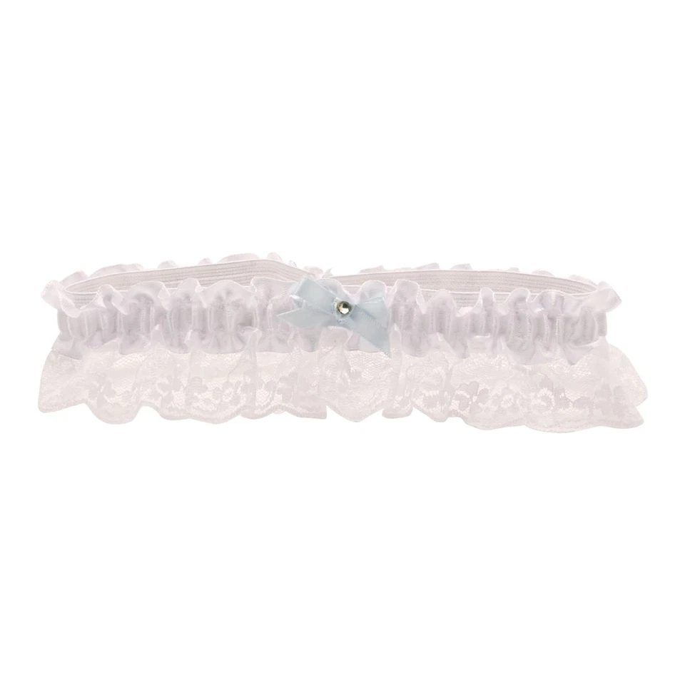 Amore White Satin & Lace Gift Boxed Wedding Garter