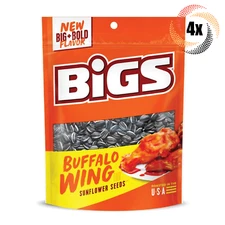 4x Bags Bigs Buffalo Wing Flavor Big & Bold Sunflower Seed Bags | 5.35oz