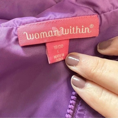 Woman within L 18/20 purple lightweight windbreaker jacket - Picture 5 of 6