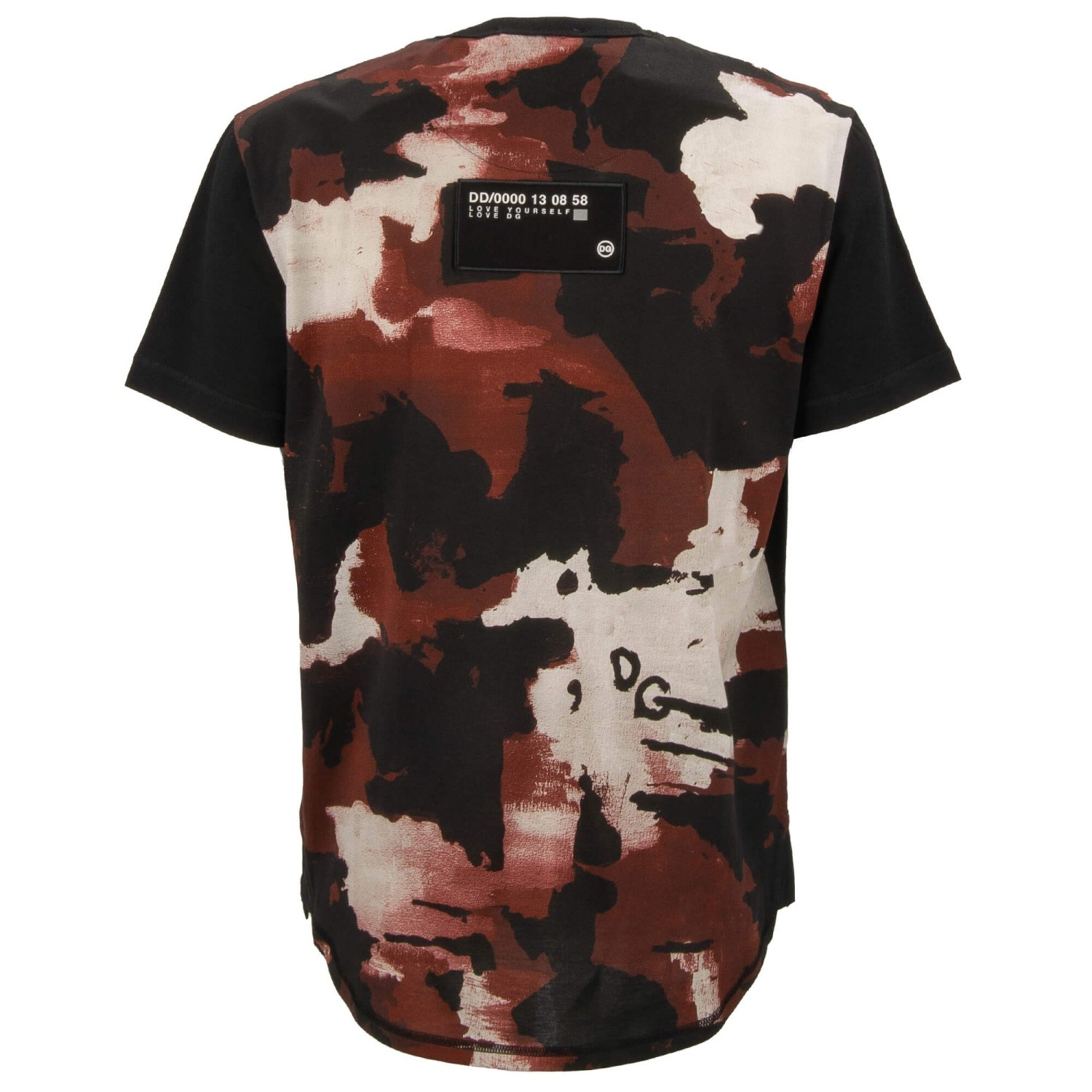 DOLCE & GABBANA DG Logo Love Yourself Camouflage Oversized Cotton T-Shirt Black