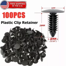 100x 8mm Bumper Clips Auto Car Hole Plastic Rivets Fastener Fender Push Pin NEW