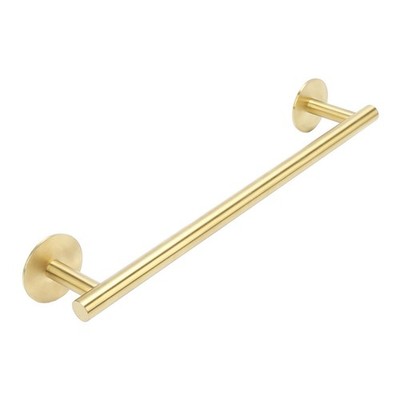 16'' Self-Adhesive Brushed Gold Towel Bar - No Drill Stainless Steel Bathroom ...