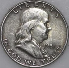 * 1951-D Franklin Half Dollar 90% Silver As Shown