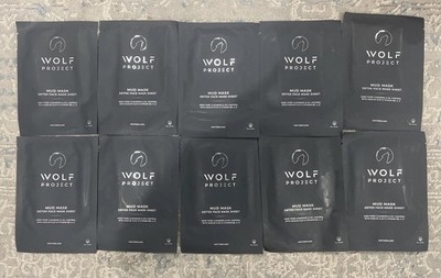 Wolf Project Mud Mask Detox Face Mask Sheets 10 Masks NEW Without Boxes