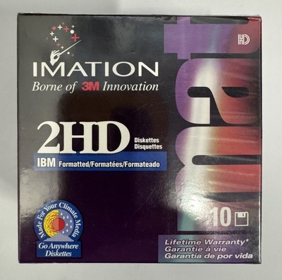 Imation 2HD 3,5 Disketten. IBM PC Formatiert. 10 Disketten.  Neu und versiegelt
