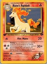 Blaine's Rapidash 33/132 Gym Challenge Pokemon TCG 1st Edition UC DMG on eBay