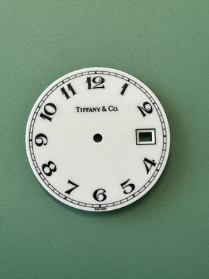 Tiffany & Co Round 27mm Replacement Watch Dial, Arabic Numerals And Date Window 