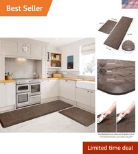 2PCS Kitchen Mat Cushioned Anti-Fatigue Floor Mat,Waterproof Non-Slip Standin...