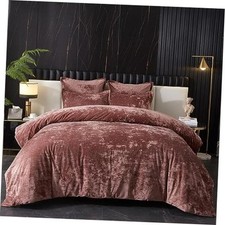 Crushed Velvet Comforter Set Size 5 Pieces Bedding Ultra King Blush Pink