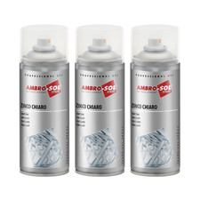 3 Bombolette Zinco Chiaro Spray 400 ml Zincante a Freddo Antiruggine