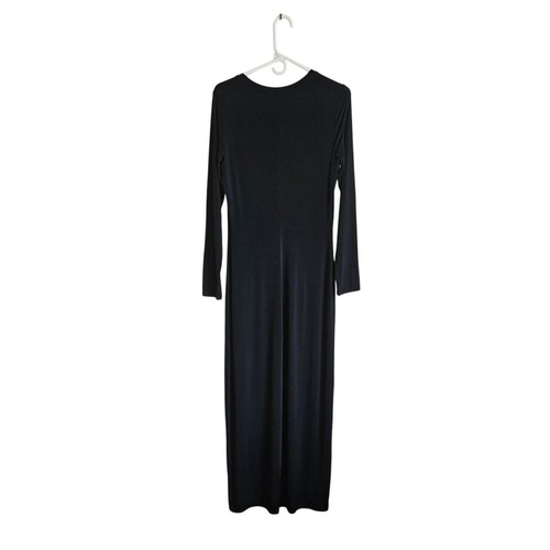 Vestido largo Bisou Bisou negro acetato/spandex, totalmente forrado, talla L - Imagen 5 de 7