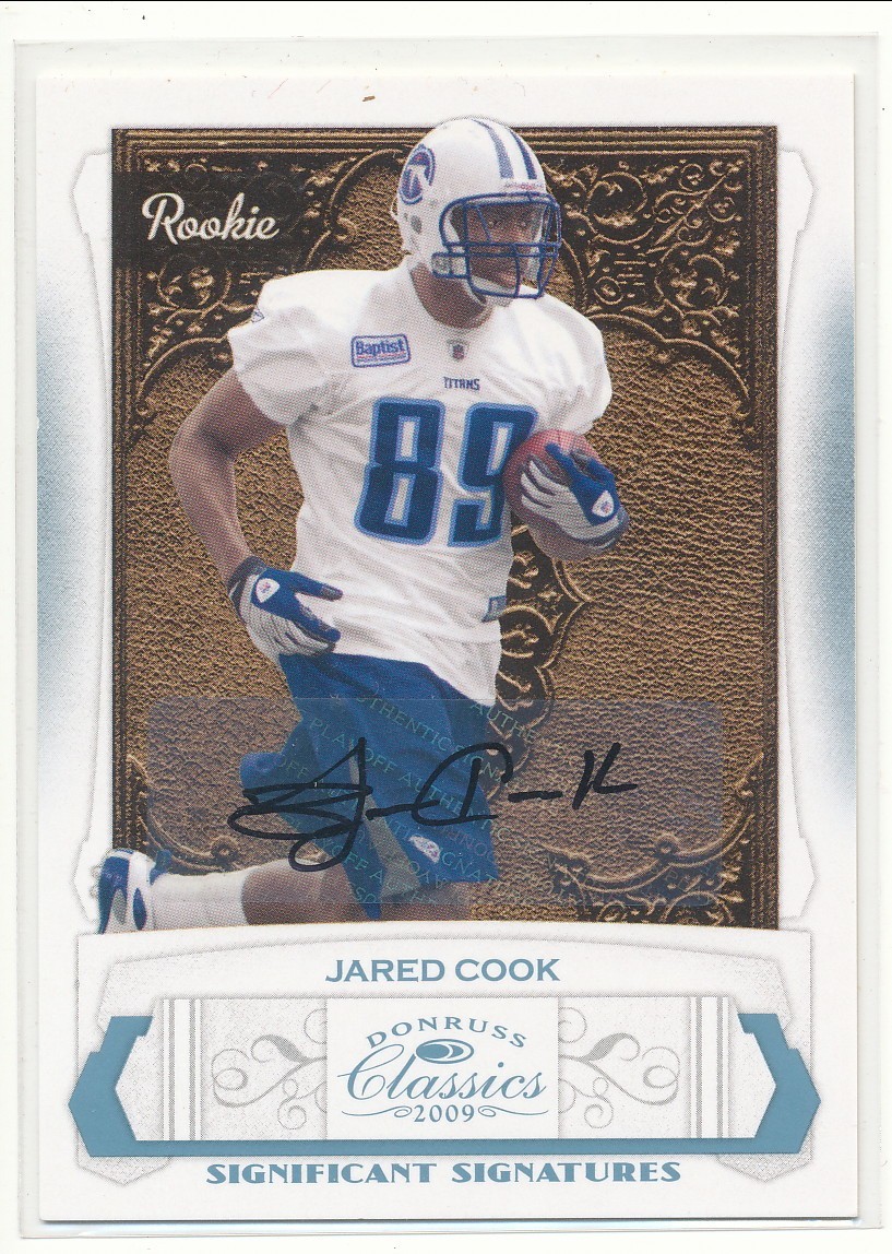 Jared Cook Donruss Classics #198 Timeless Tributes-Platinum