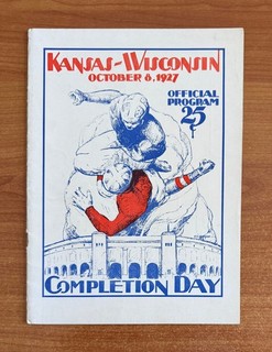 vintage 1927 NCAA WISCONSIN BADGERS vs KANSAS JAYHAWKS FOOTBALL PROGRAM