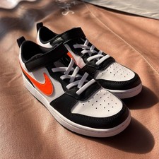 Nike Court Borough Low 2 PSV Kids 3Y White Black Orange No Lid Box New