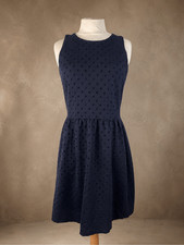 J.Crew Size M Navy Swiss Dot Fit & Flare Sleeveless Dress