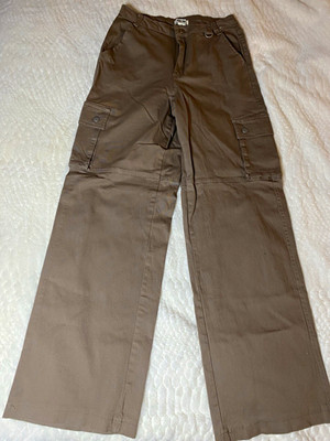 Rachel Paige Women s M Brown Wide-Leg Cargo Pants Y2K Utility NWOT