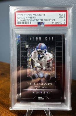 2024 Topps Midnight Lunar Tide Winter Solstice /35 Malik Nabers #LT6 PSA 9 Mint