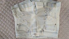 Aeropostale Juniors Distressed Denim Blue Jeans Shorts Size 3/4 30x3.5