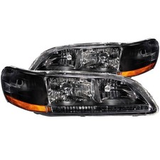 Black Clear Lens Crystal Headlight Set Fits 1998-2002 Honda Accord Black Clear Lens Crystal Headlight Set Fits 1998-2002 Honda Accord