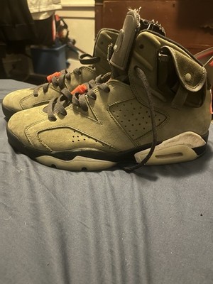 Travis Scott Air Jordan 6 Olive Green Size 9.5